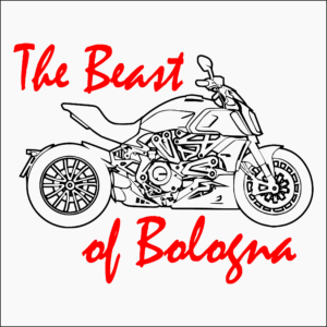 Ducati Diavel Design with Beast of Bologna Text Printed Tee T-Shirt