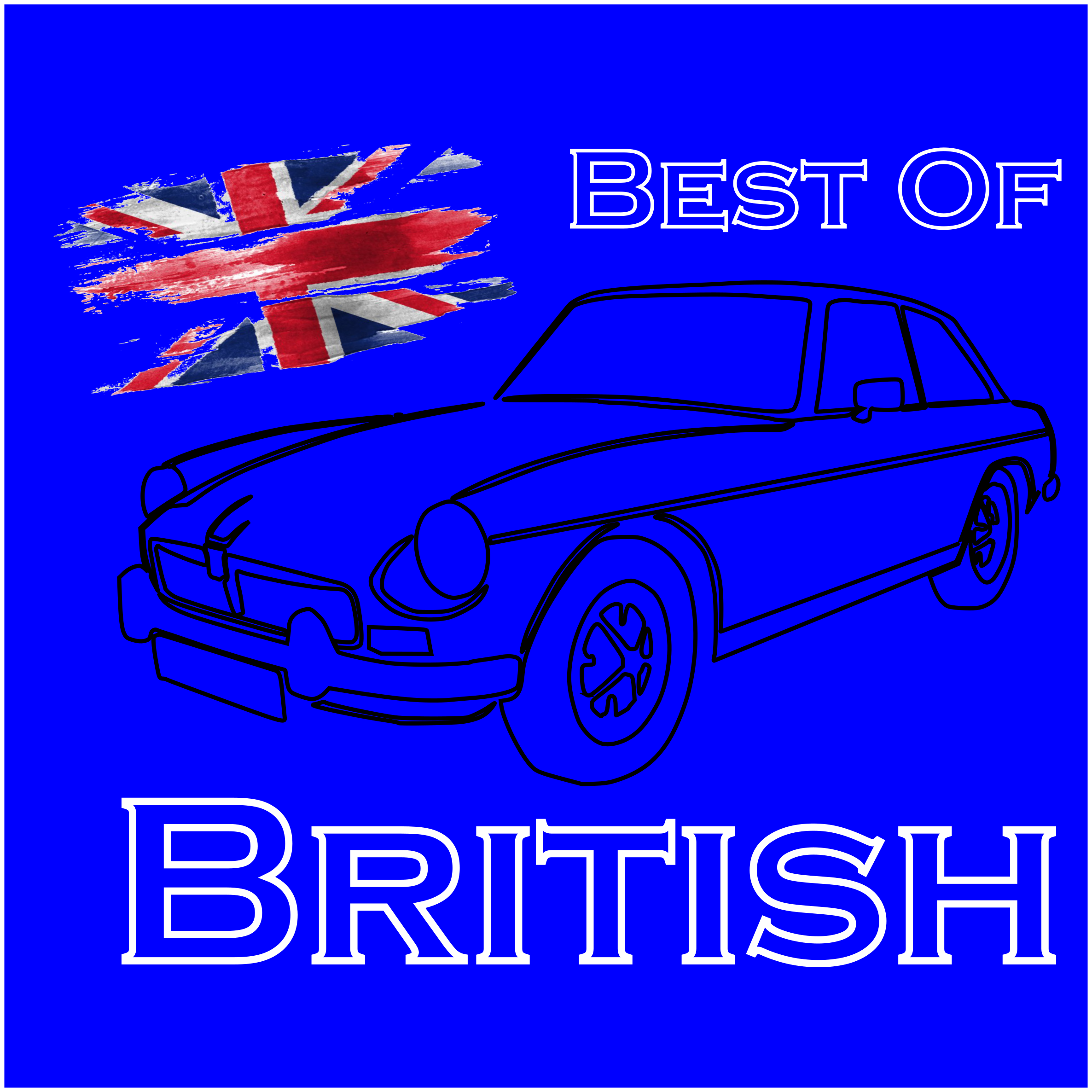 MGB GT Line Design with Text Best of British Text and Union Flag Printed Tee T-Shirt - Image 7