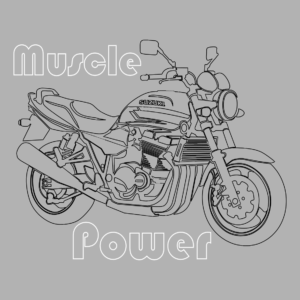 Suzuki GSX1400 Design with Muscle power Text Printed Tee T-Shirt